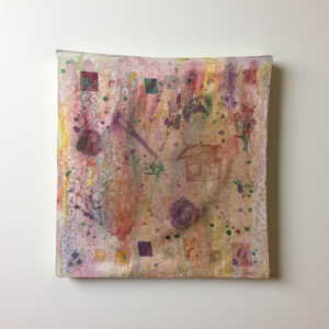 Hand Painted Silk Scarf - Soft Abstract Garden