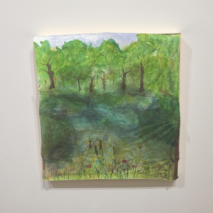 Hand Painted Silk Scarf - By the Pond