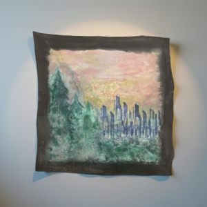 Hand Painted Silk Scarf - Where Forest Meets City